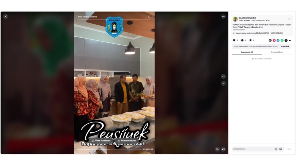 Peusijuek Dapoe SMPN 6 Banda Aceh